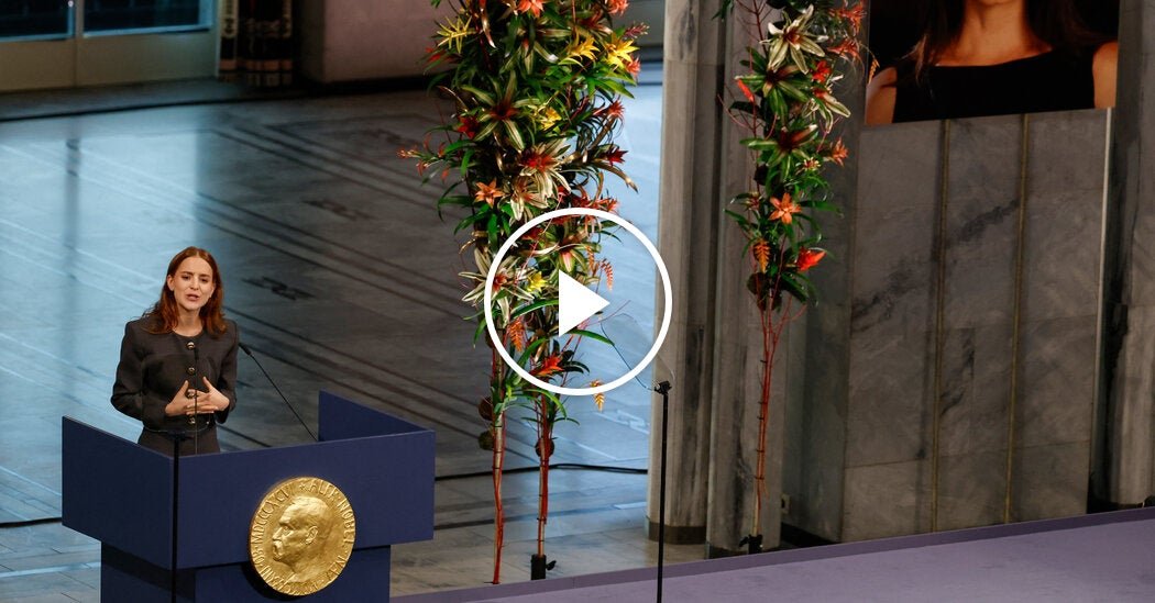 Machado misses the Nobel Peace Prize ceremony, but promises to visit Oslo