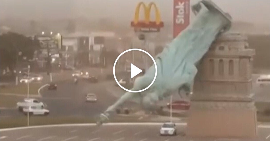 A replica of the Statue of Liberty has collapsed in Brazil
