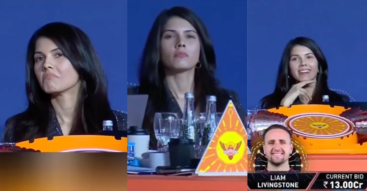 Watch: Kavya Maran’s priceless reaction as SRH outbid LSG to sign Liam Livingstone | IPL 2026 Auction