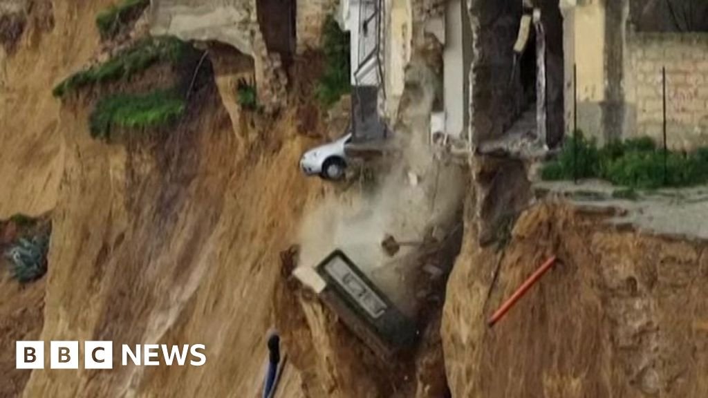 Huge landslides hit Sicily after Storm Harry