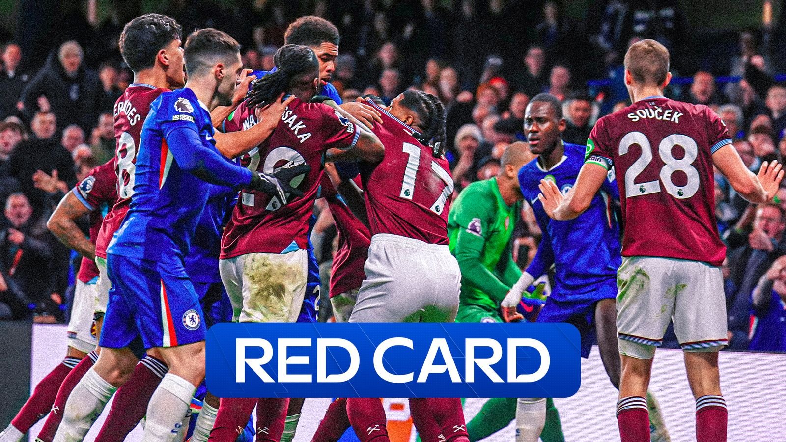 Stamford Bridge broke out and Todibo was sent off with a red card!