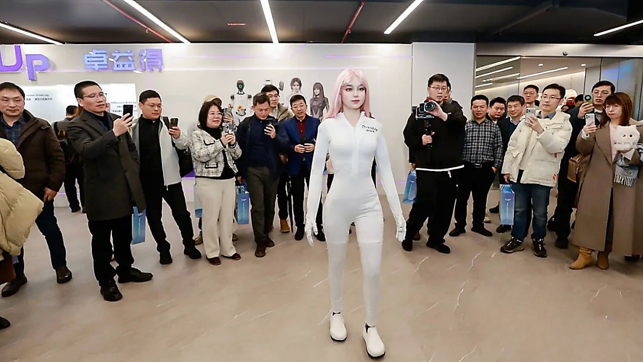 Moya humanoid robot has warm skin and camera eyes that track movement