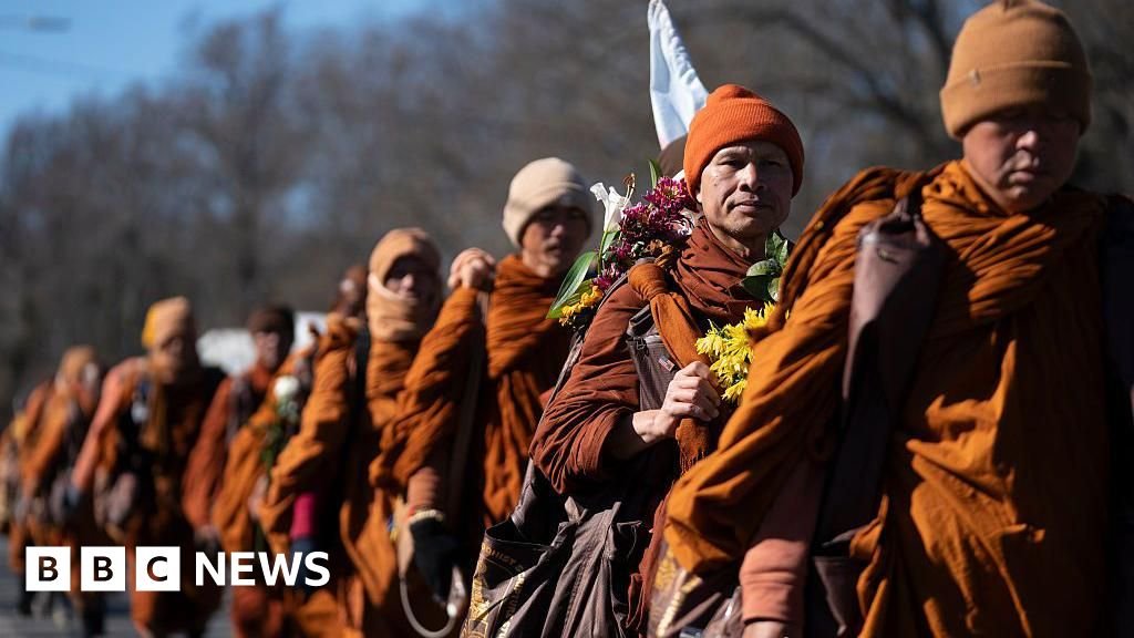 Buddhist monks’ 108-day peace walk ends in Washington, D.C.