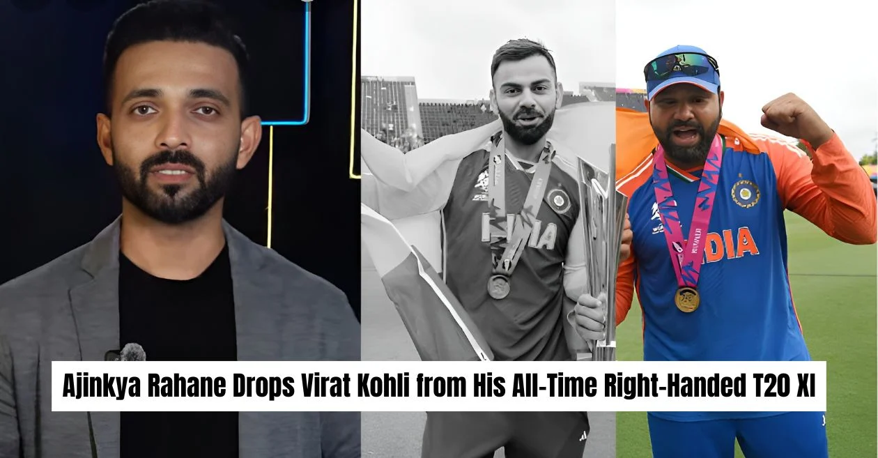 Virat Kohli left out of Ajinkya Rahane’s all-time right-hand T20 XI; Rohit Sharma gets a spot