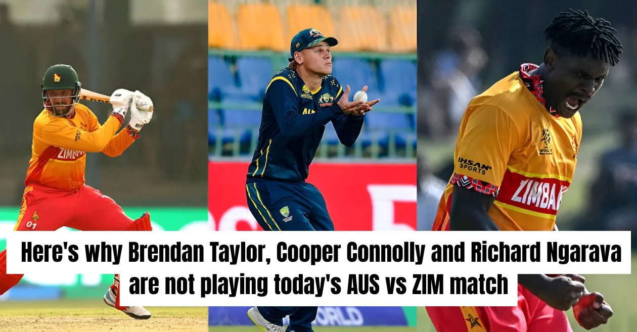 T20 World Cup 2026: Here’s why Brendan Taylor, Cooper Connolly and Richard Ngarava are out of today’s AUS vs ZIM match