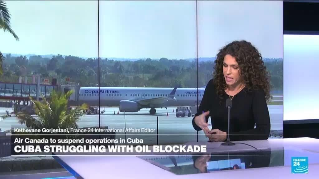 Cuba says airlines can no longer refuel on the island as the US blockade deepens an energy crisis