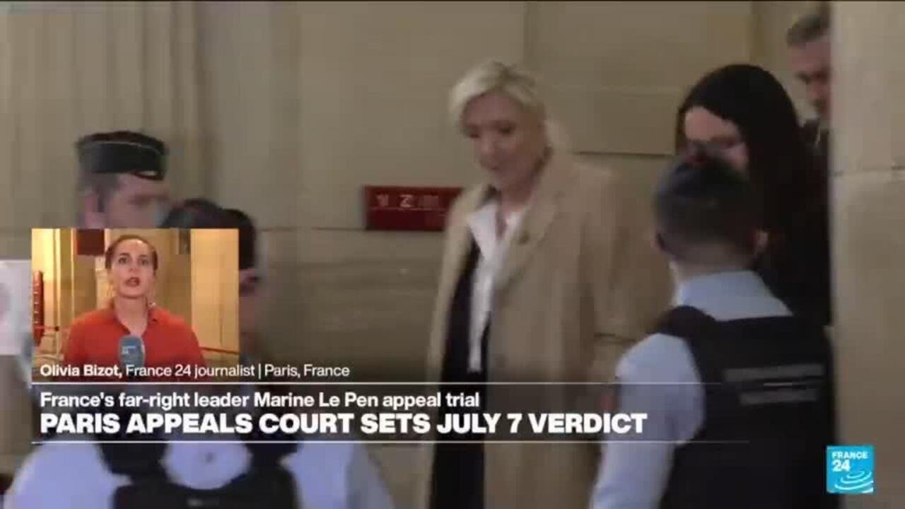 A French court will make a decision on July 7 in Marine Le Pen’s corruption appeal