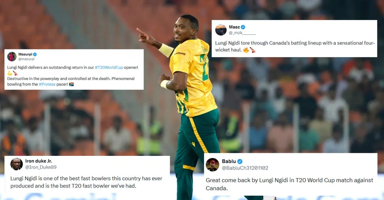 Fans erupt as Lungi Ngidi’s four-wicket blast helps South Africa register a crushing win over Canada at the 2026 T20 World Cup