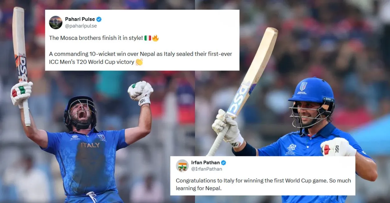 Fans go wild as Justin and Anthony Mosca help Italy to historic win over Nepal in T20 World Cup 2026