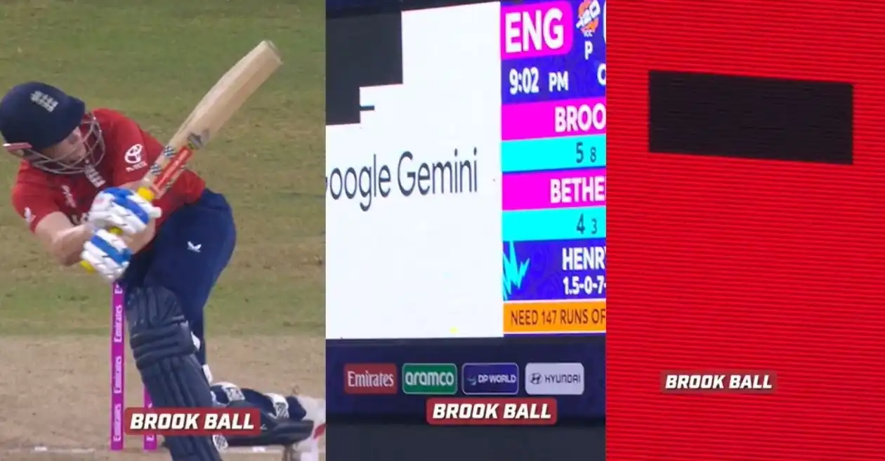 T20 World Cup 2026 (WATCH): Harry Brooke’s six-leaf dent on the big screen during ENG vs NZ Super 8 match