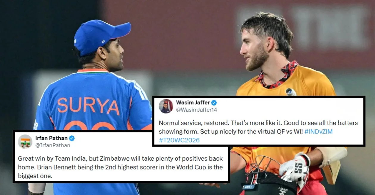 Fans erupt as India beat Zimbabwe to keep 2026 T20 World Cup semi-final hopes alive despite Brian Bennett’s unbeaten 97