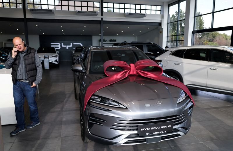 BYD’s vehicle sales in China fell for the fifth month in a row