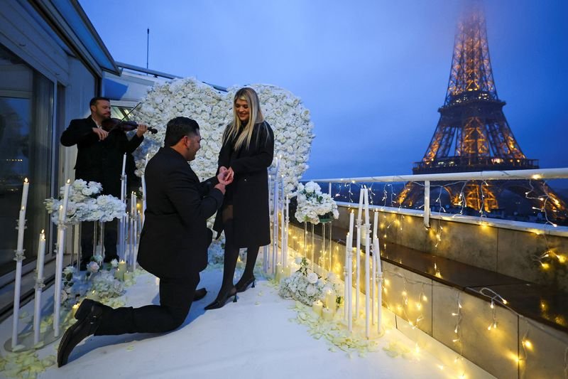 Romantic proposals have become a booming business in the ‘City of Love’