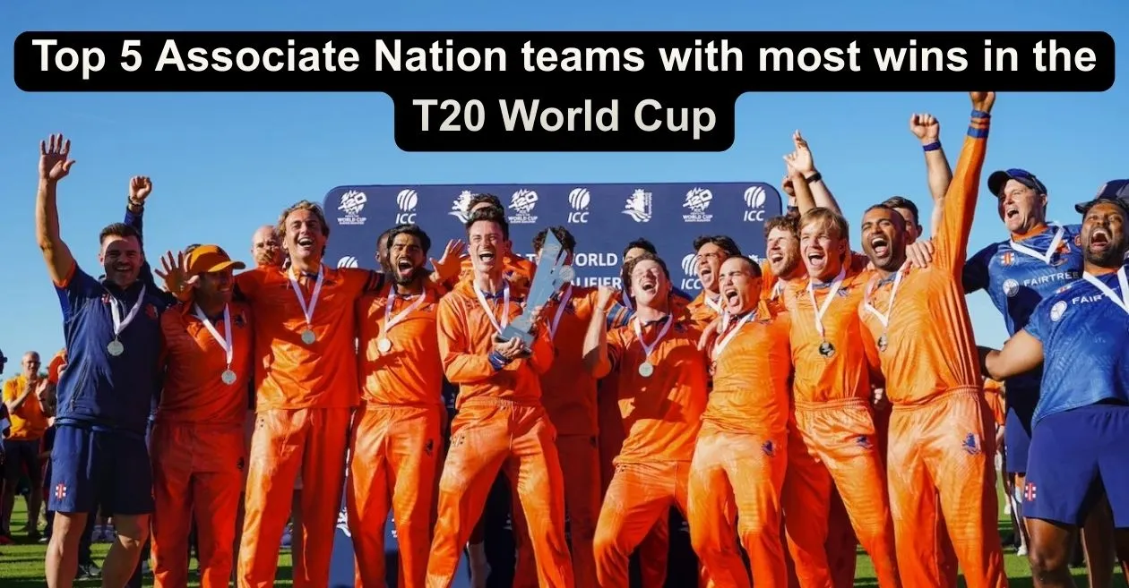 Top 5 associated countries with the most wins for the Netherlands in the T20 World Cup