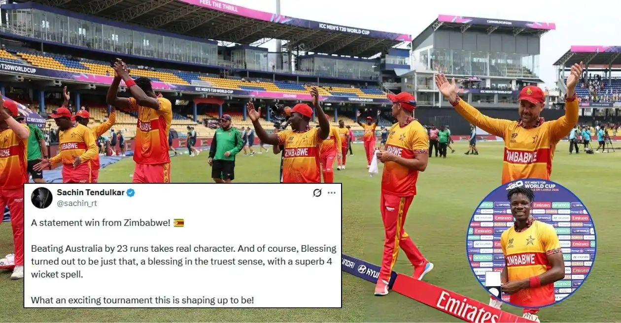 Fans erupt as Muzarabani’s bowling talents help Zimbabwe achieve historic win over Australia in 2026 T20 World Cup