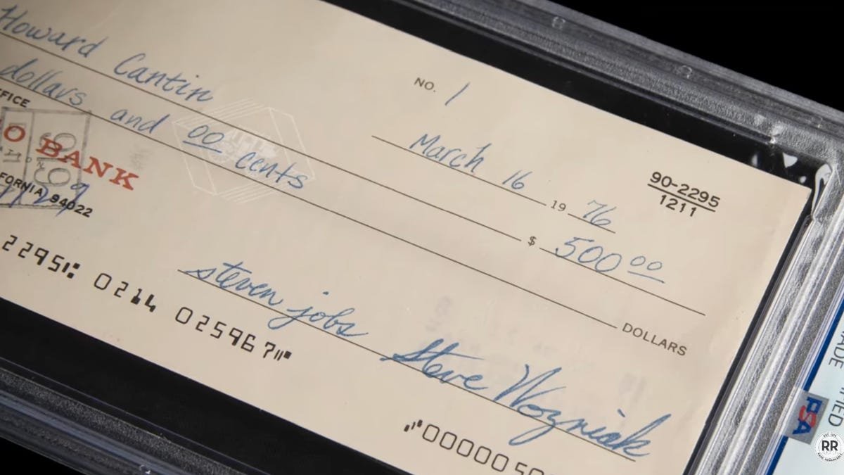 The $500 Check That Helped Launch Apple Just Sold Millions