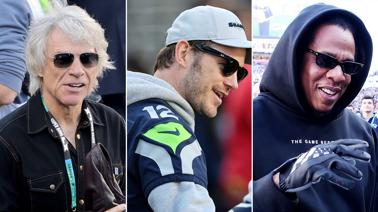 Chris Pratt and Jon Bon Jovi attend Super Bowl LX pre-game ceremony