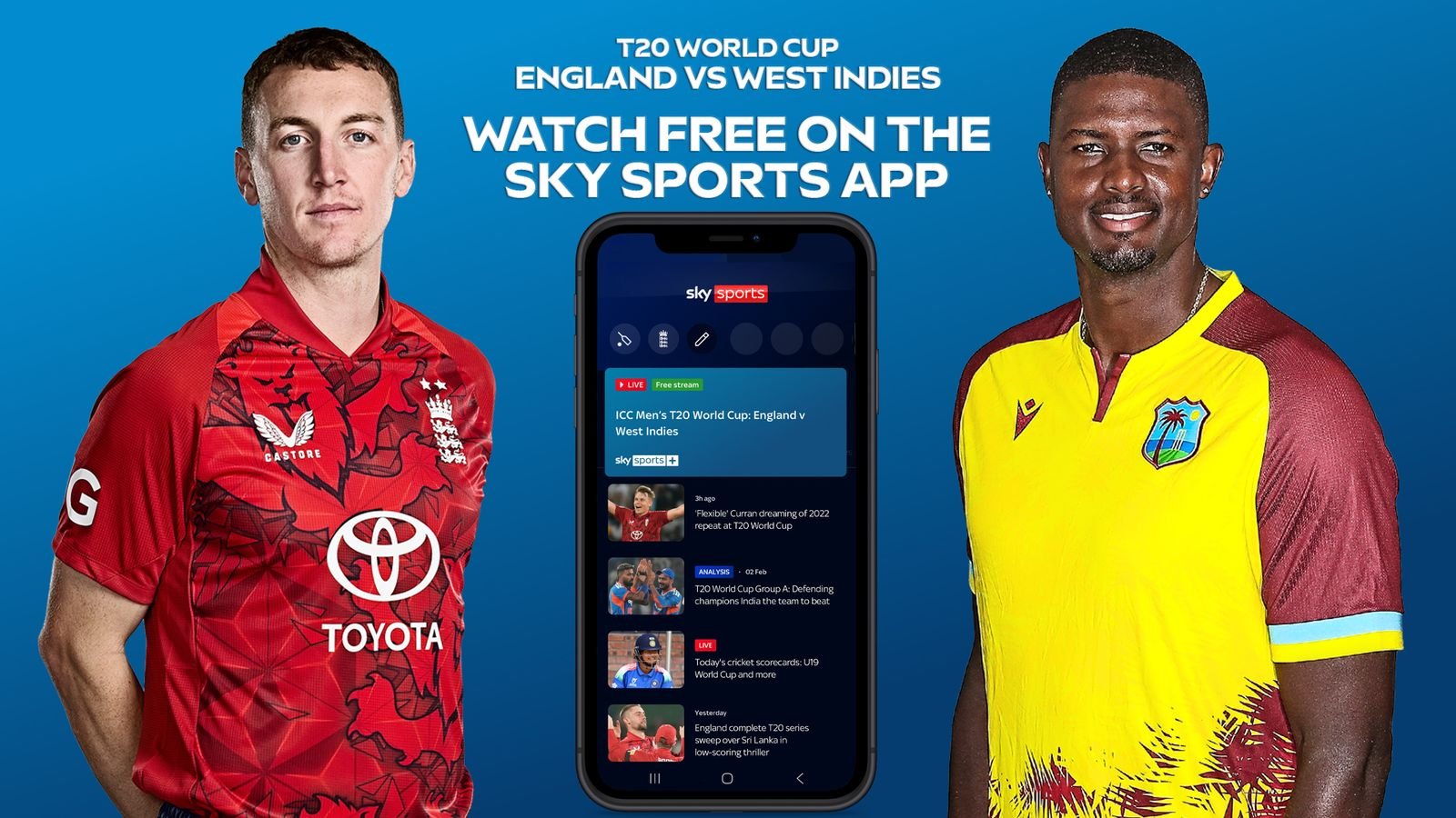 England vs West Indies: Free Live Cricket Streaming from ICC T20 World Cup on Sky Sports App | Cricket News