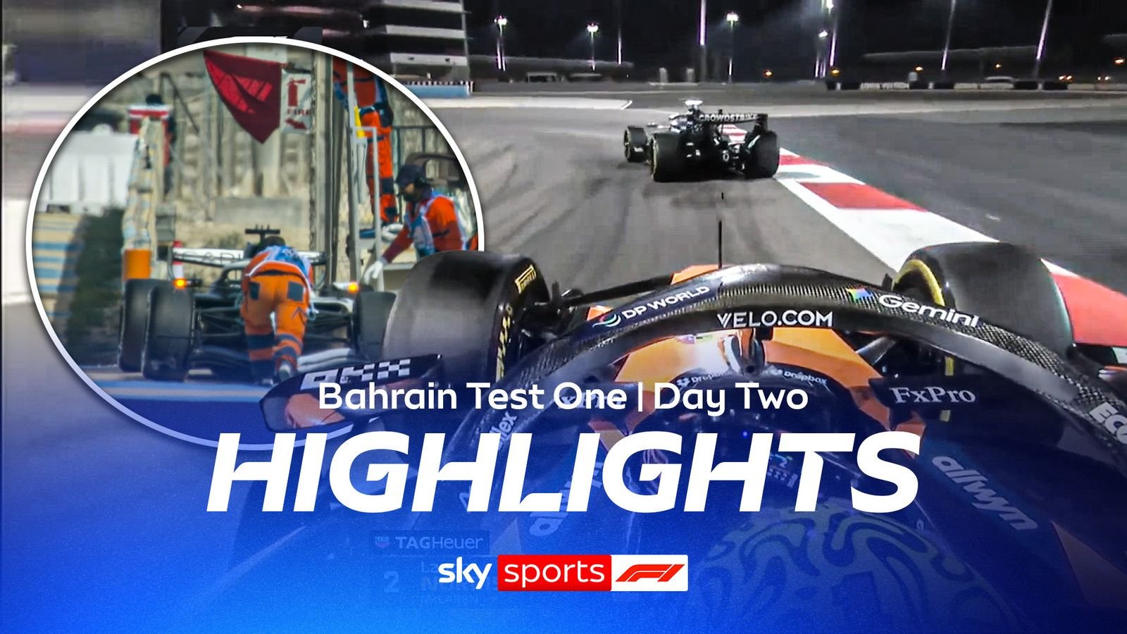 Highlights: Norris and Russell nearly hit a few red flags on day two in Bahrain