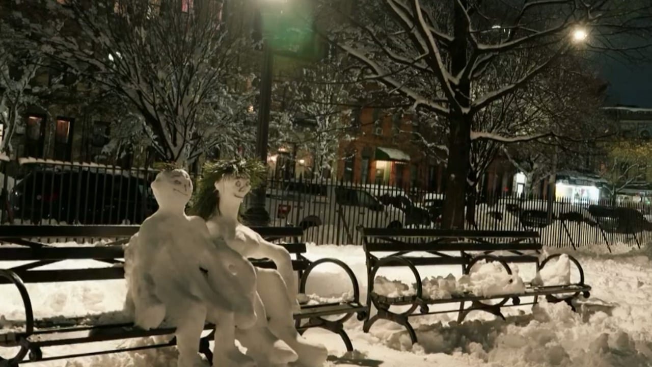 #TheMoment New Yorkers created a gallery of snow sculptures